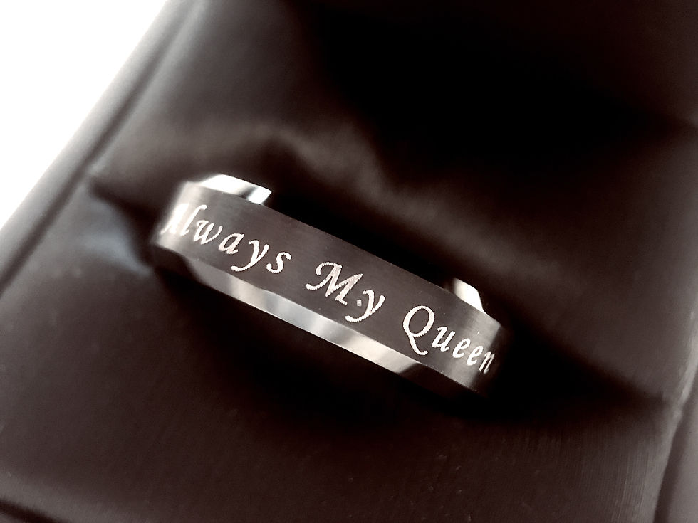 Thumbnail: Black Tungsten Ring, Wedding Band, Engagement Ring