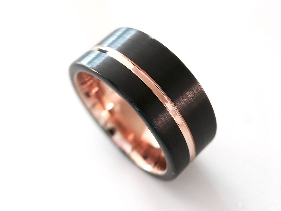 Thumbnail: Flat Black Tungsten Bands, Mens Women Tungsten Ring 10mm-12mm