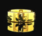 Thumbnail: Yellow gold tungsten ring engraved with a detailed panda pattern, 8mm comfort-fit band designed for panda jewelry lovers