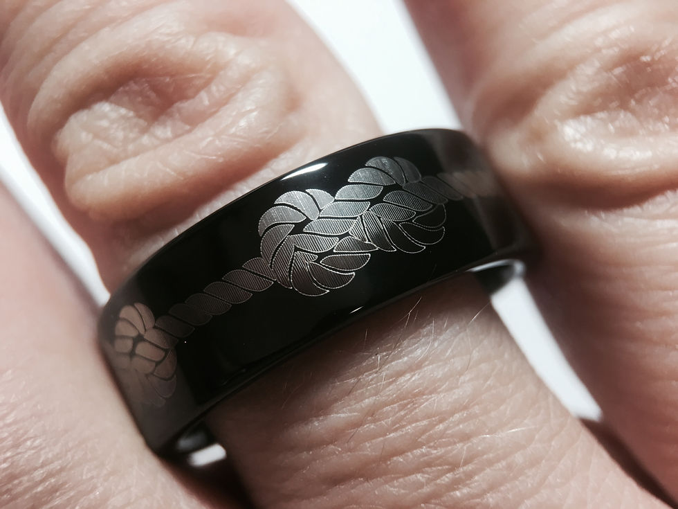 Thumbnail: Rope Ring, Tungsten Carbide Ring, Wedding Band, Anniversary Ring, His Hers