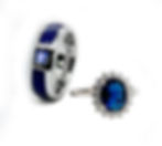 Matching Rings Sets, Blue Agate, Women Wedding Bands, Mens Ring, Blue CZ Stone, engagement ring, couples ring , his hers ring