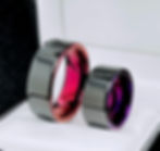 Purple ring wedding bands, wedding ring, engagement, mens wedding band, black tungsten ring, black and purple