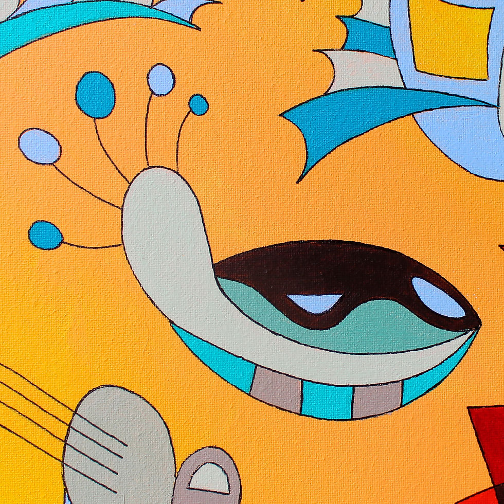 Pequena parte de uma pintura abstracta colorida geometrica