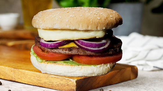 Grilled halloumi quarter-pounder