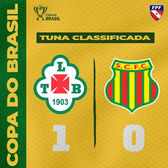 Tuna Luso-PA vence o favorito Sampaio Corrêa-MA e se classifica na Copa do Brasil