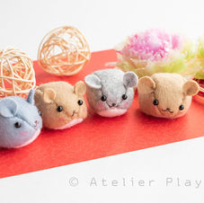 年賀状　フェルト　かわいい
ハンドメイド　立体イラスト
イラスト　イラストレーター