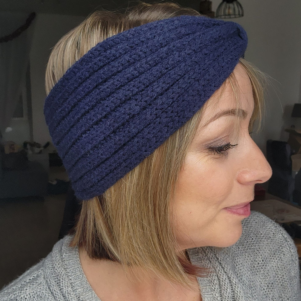 Miniature : Bandeau tricot bleu marine