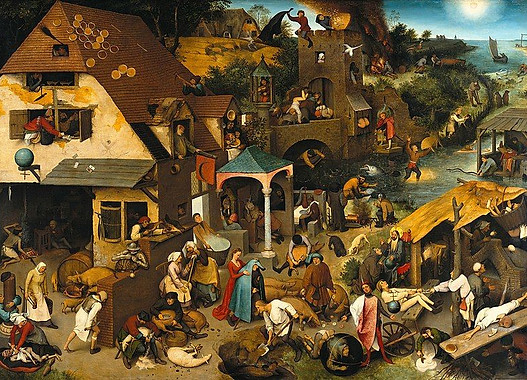 A medieval town with peasants