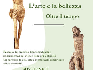 Locandina progetto restauro crocifissi lignei del Museo delle Arti Gabanelli