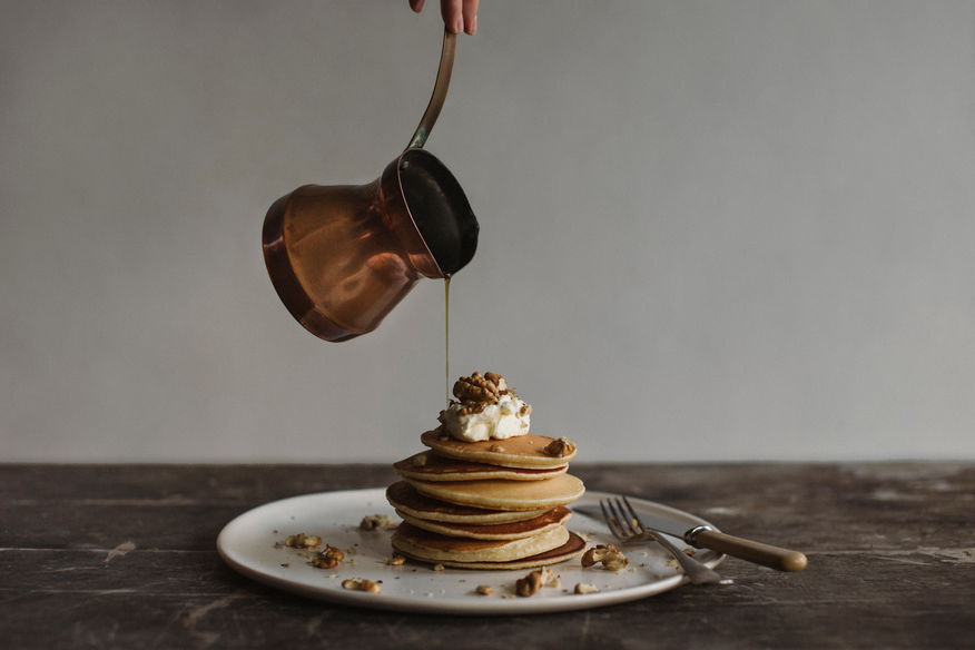Maple Syrup and Walnut Pancakes