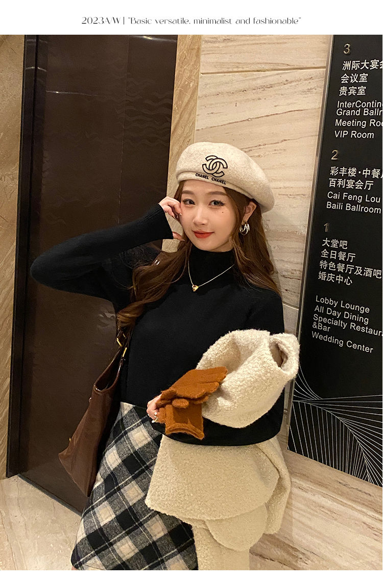 Thumbnail: Women's Turtleneck Sweater Winter 2026 Retro with Velvet Lining Thickened Inner 