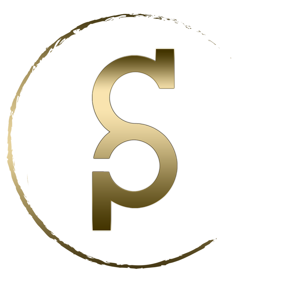 Gold and black monogram logo
