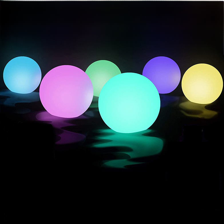 Illuminated Pool Glow Spheres with Remote