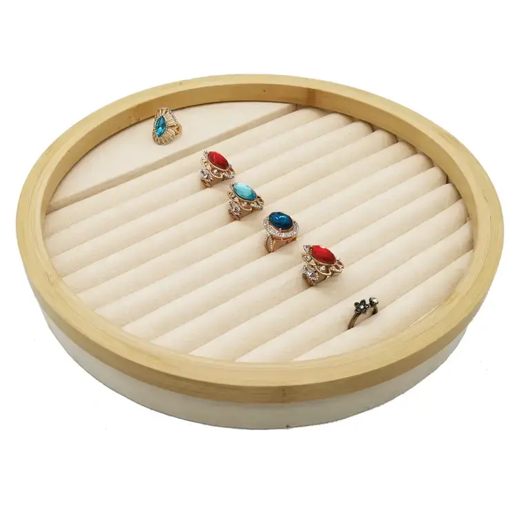 Thumbnail: Jewelry Display Rack with Solid Wood Flannel Storage