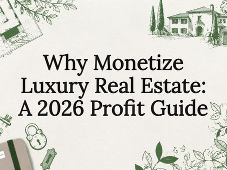 Decorative title card illustration for luxury real estate article