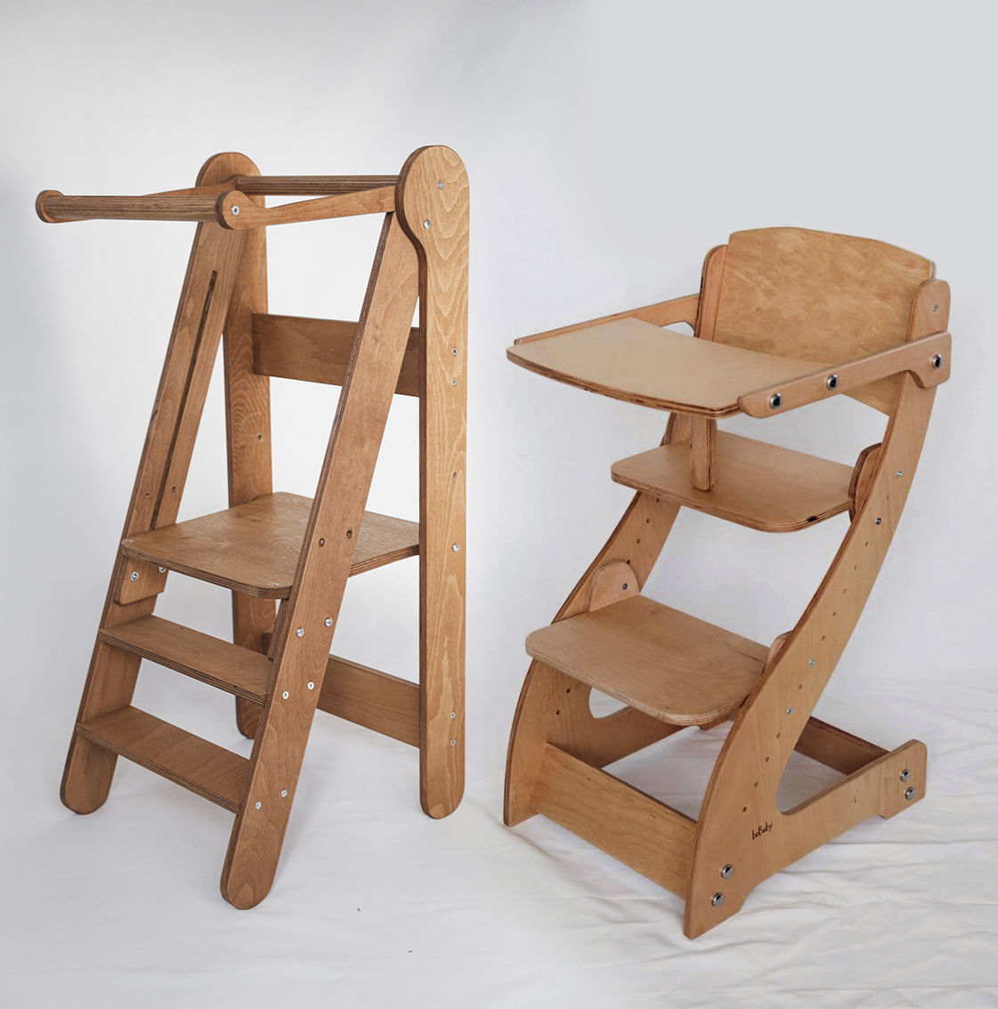 Sandalye ve masa + öğrenme kulesi seti