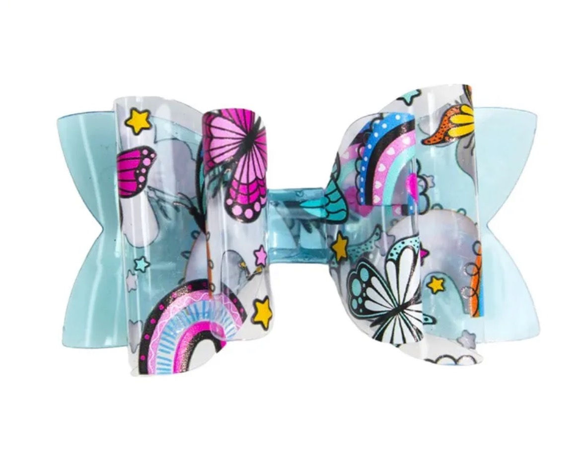 3.5 Inch Butterfly Star Flowers Hair Bow