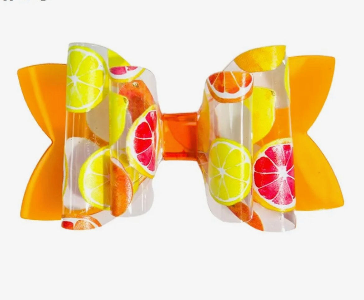 3.5 Inch Orange Grapefruit Hair Bow