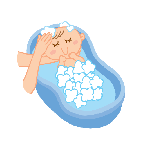 Washing baby illustration
