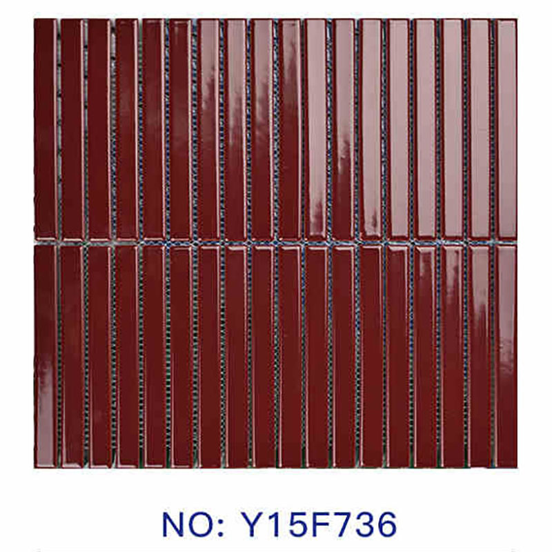 縮圖：Rounded Rectangle Mosaic Tiles 馬賽克瓷磚 Y15F系列 1.5×14.5cm 窯變筷子磚系列 多色可選 Porcelain