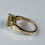 Thumbnail: Vintage Solid 14k Yellow Gold Trillion Cut Green Quartz Ring - Size 8