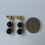 Thumbnail: Vintage 14k Yellow Gold Ball & Onyx Drop Dangle Earrings