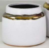 ceramic vase with metal detail