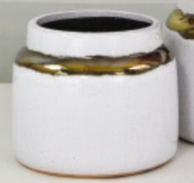 ceramic vase with metal detail