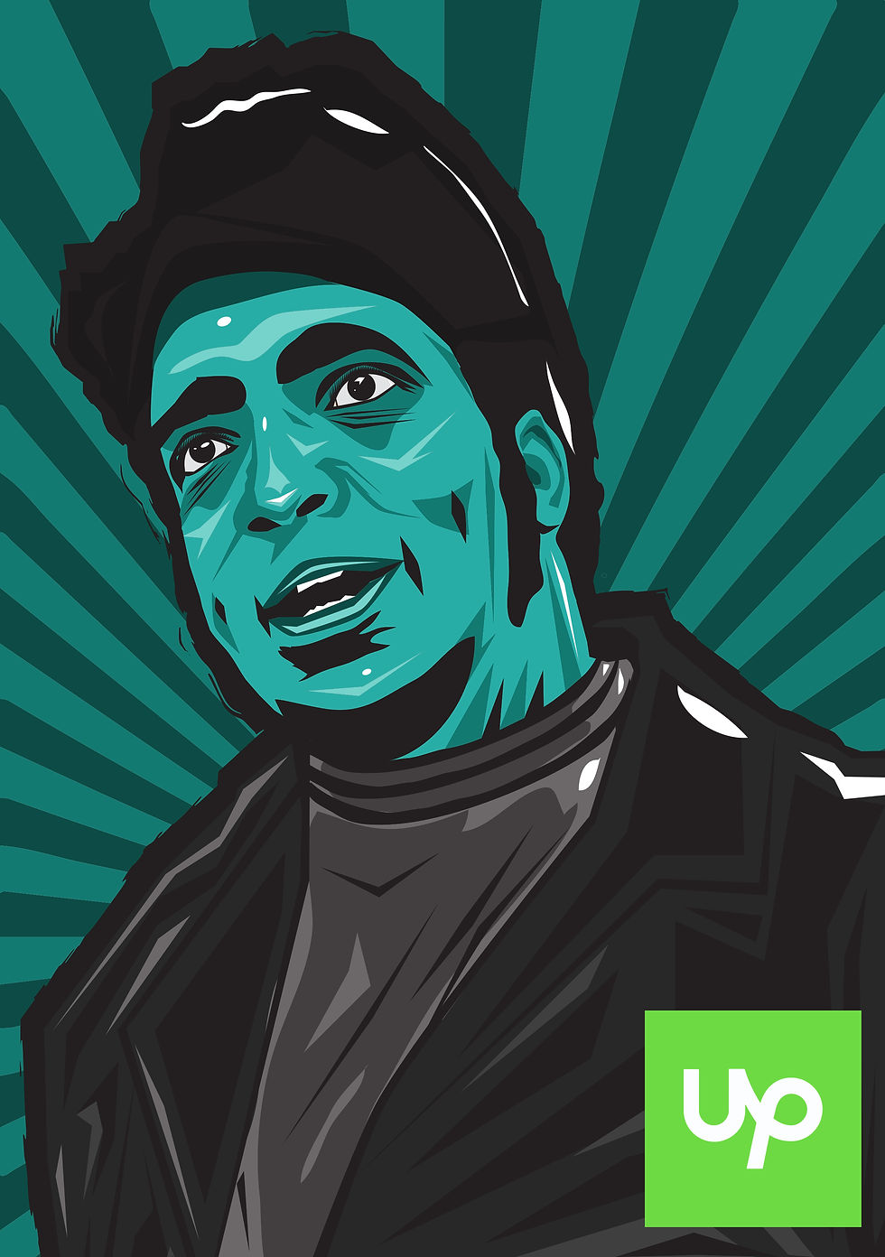 Fred Hampton - Portrait - Vector Art