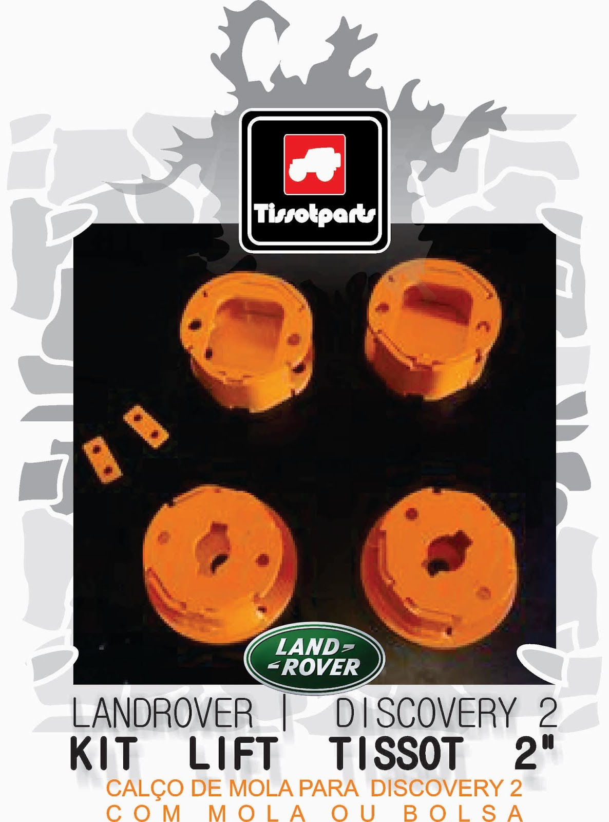 KIT LIFT 2" LAND ROVER DISCOVERY 2 COM MOLAS