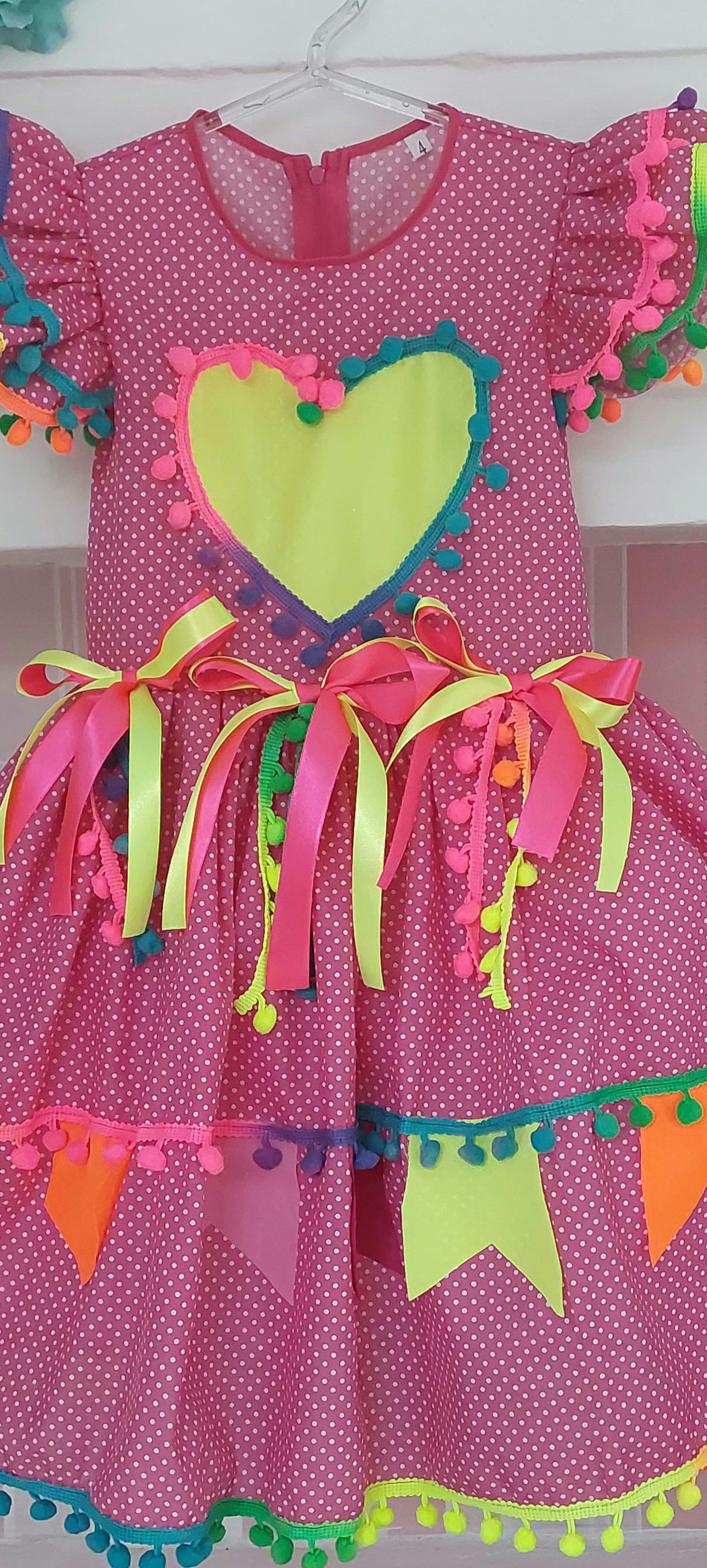 Vestido festajunina rosinha poa 