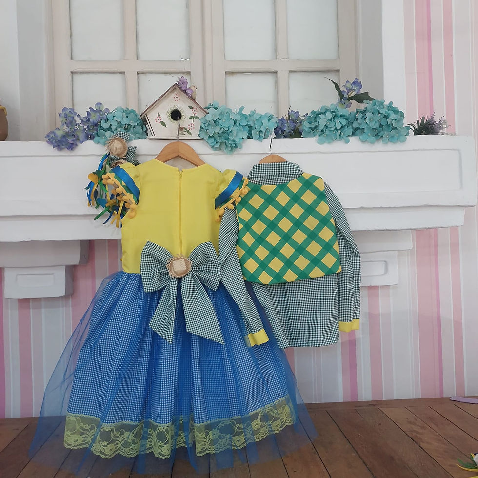 Miniatura: Vestido Festa Junina Brasil - Coração Verde 