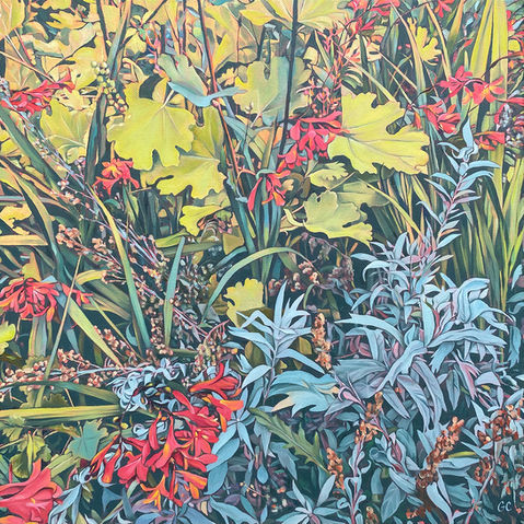 Foliage, flowers, leaves, oil painting, guy connell art