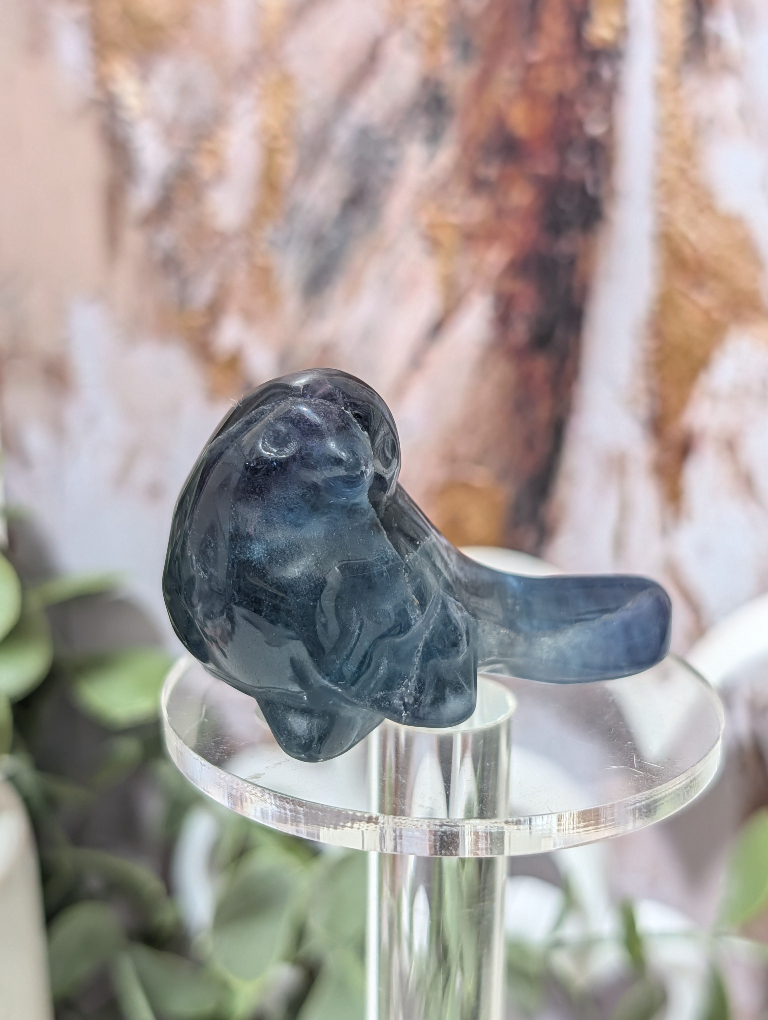 Stunning Blue Rainbow Fluorite Robin 
