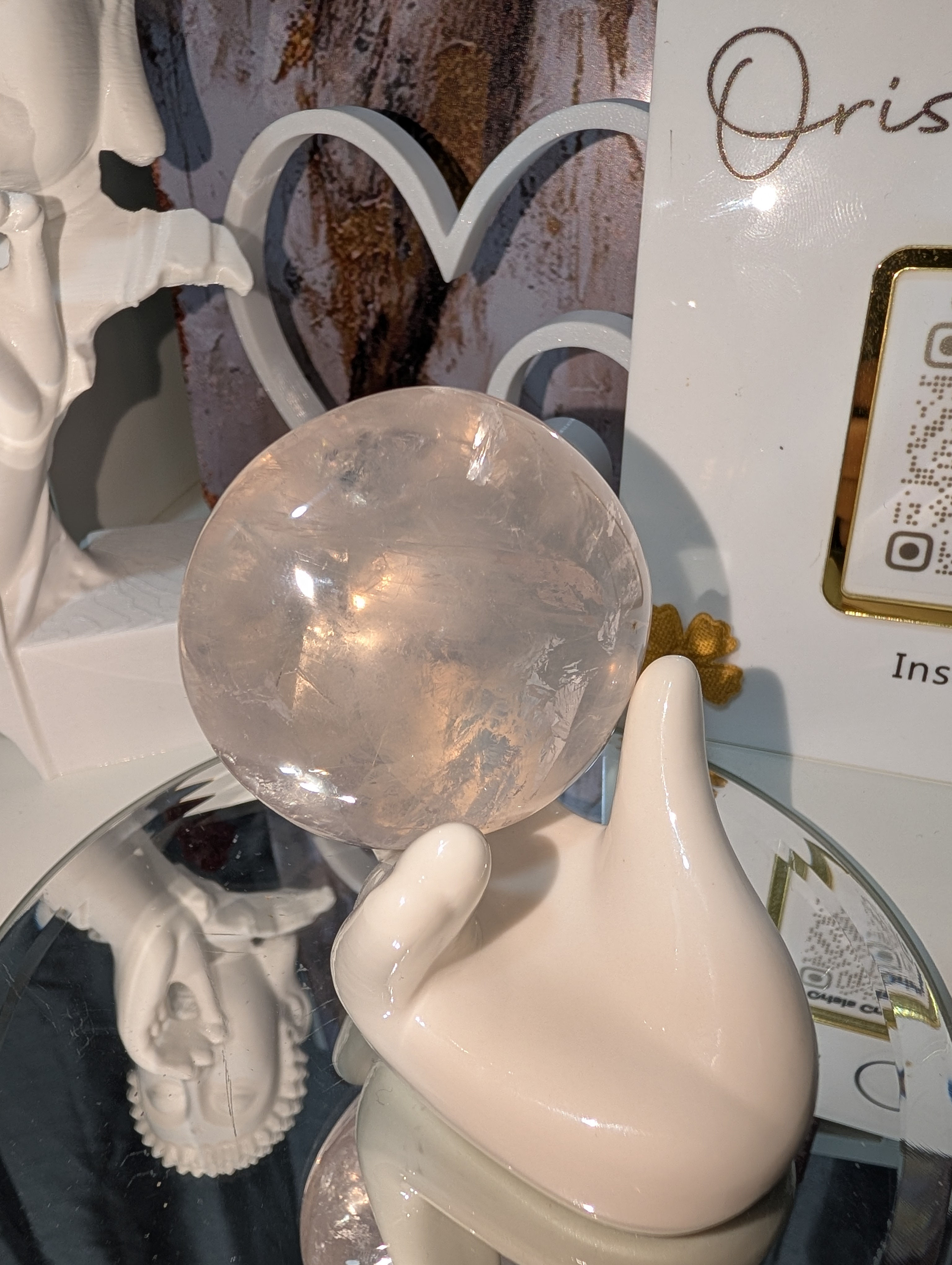 Superior Quality Icy Rose Quartz Palmstone 
