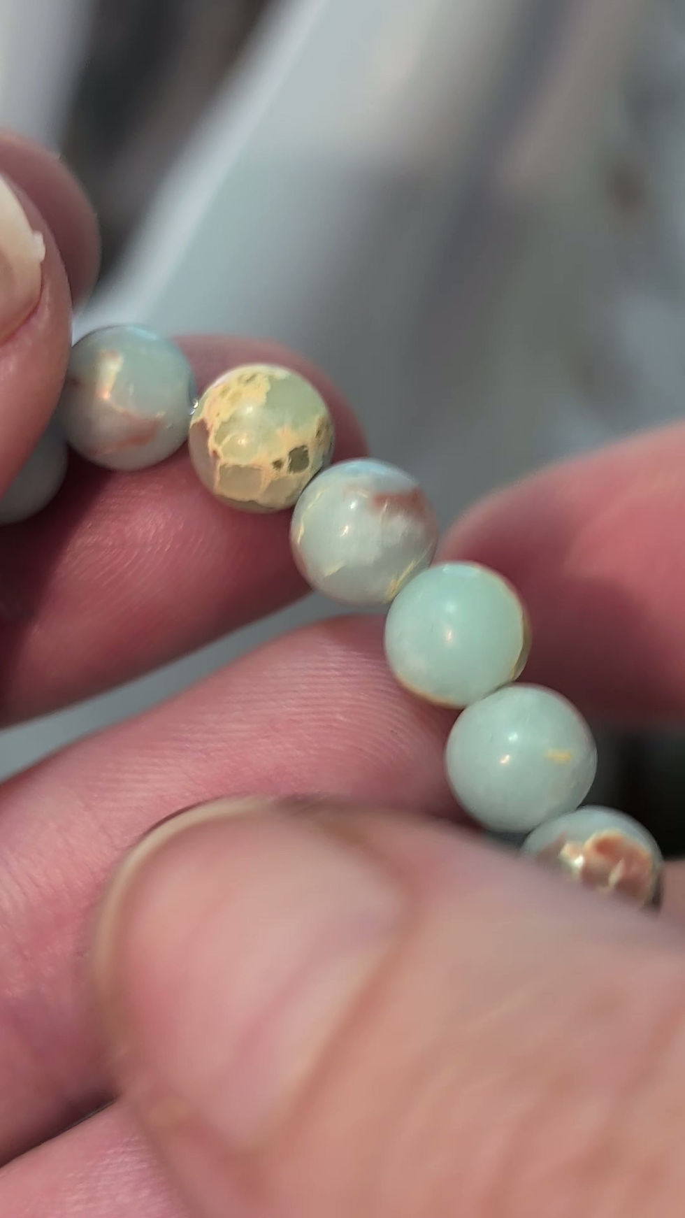 Thumbnail: Stunning Agalmatolite Beaded Bracelet