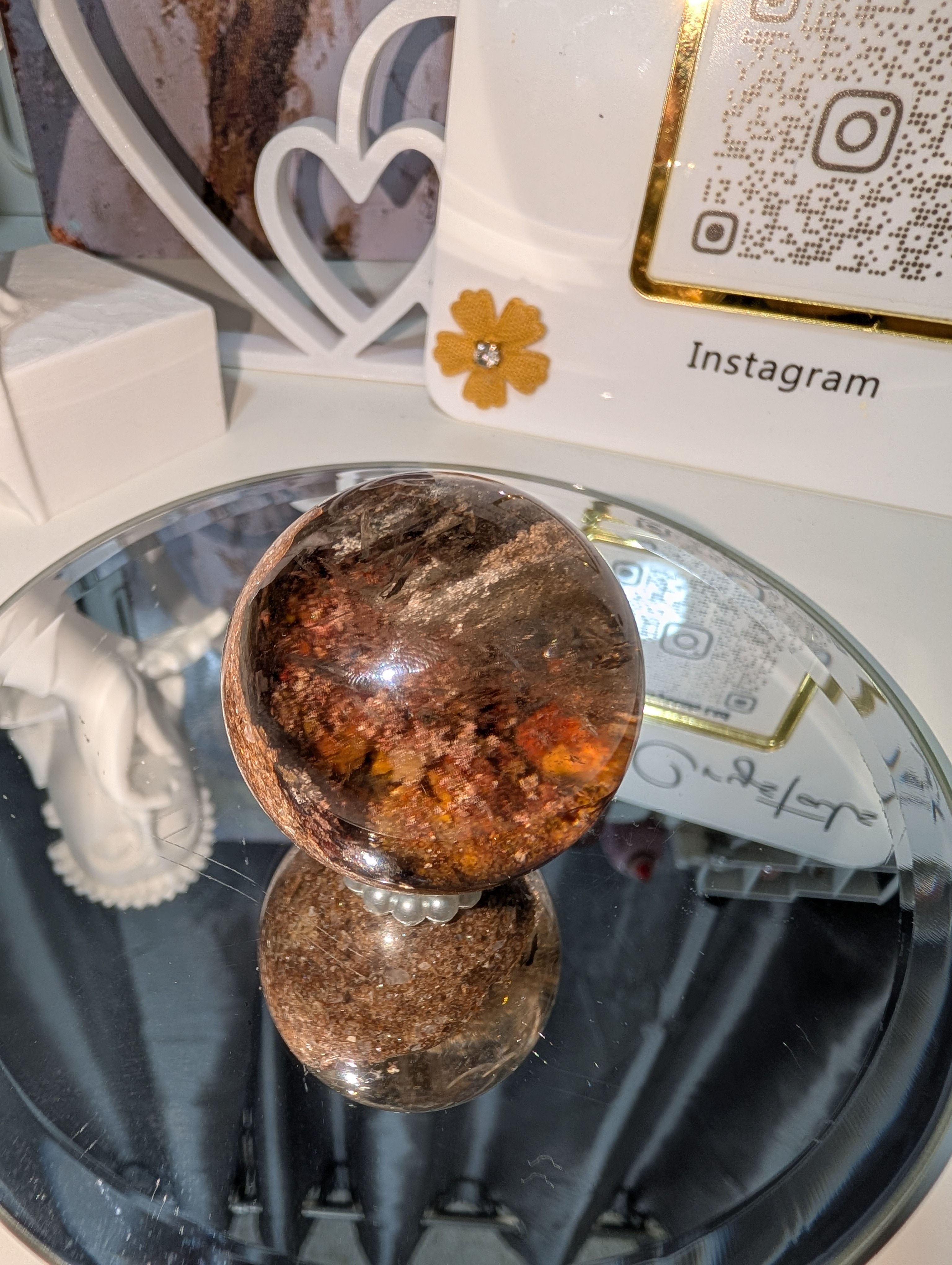 Absolutely Stunning High Grade Red Hematite Lodolite Sphere 