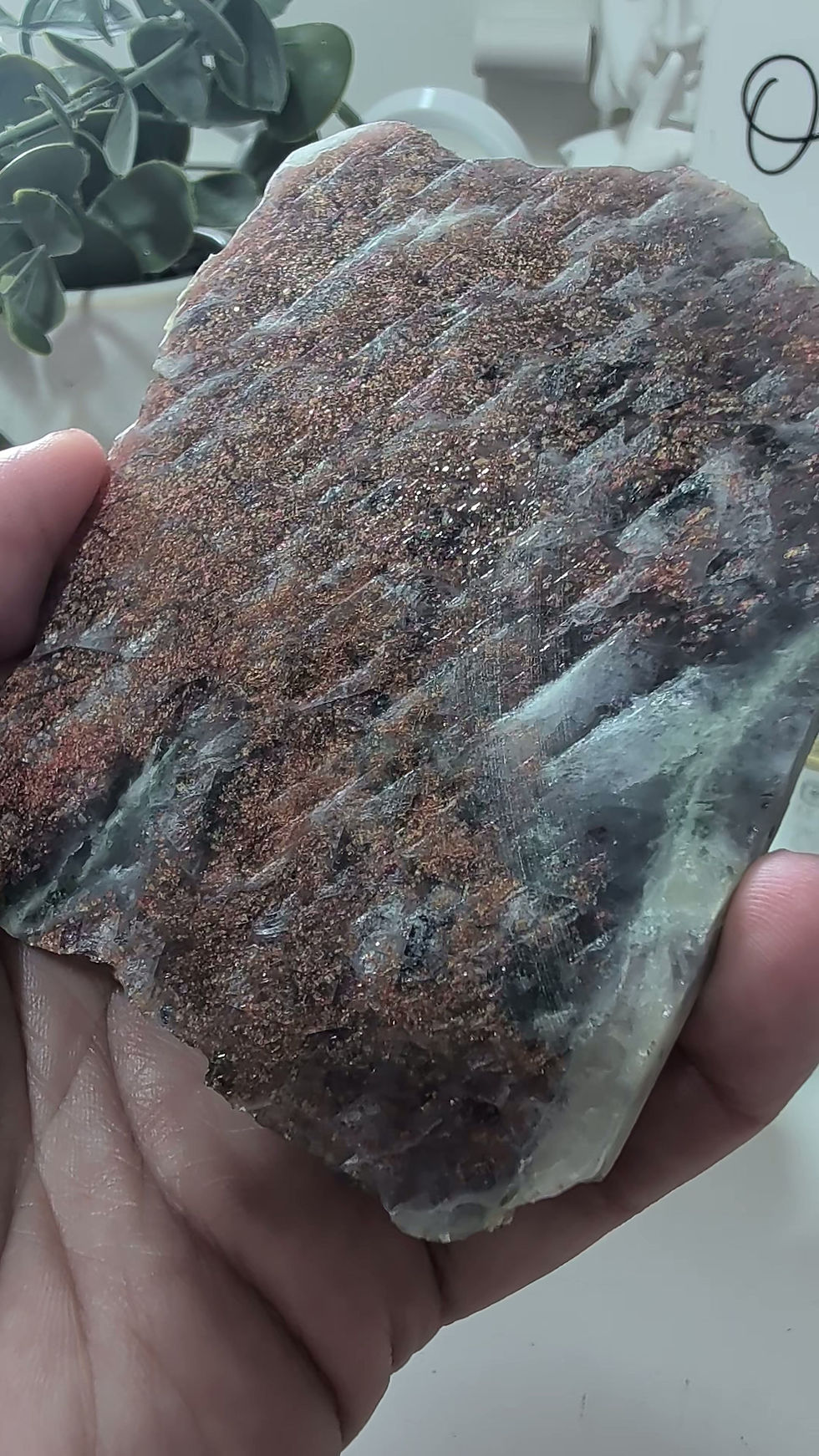 Thumbnail: Stunning Arusha Sunstone and Iolite Slice