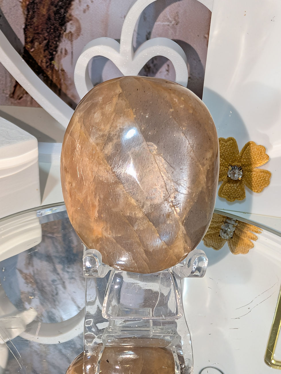 Thumbnail: Beautiful Peach Moonstone Large Palmstone 