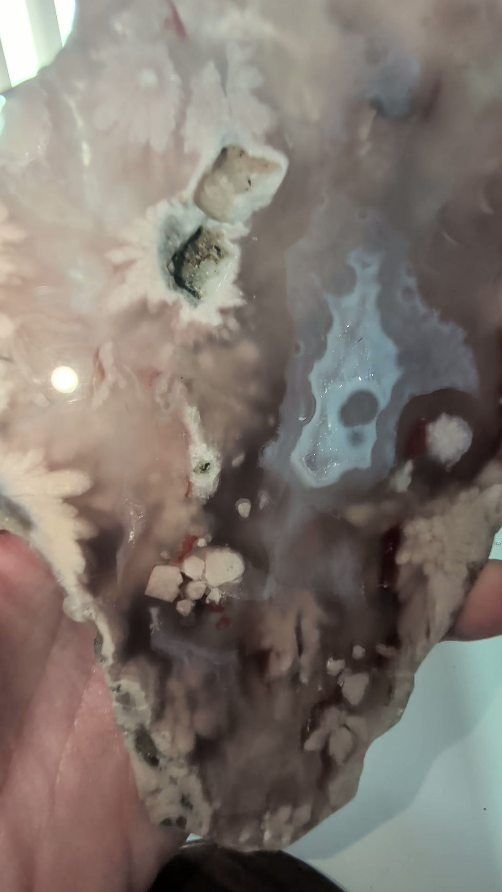 Thumbnail: Stunning Natural Green Flower Agate Slice