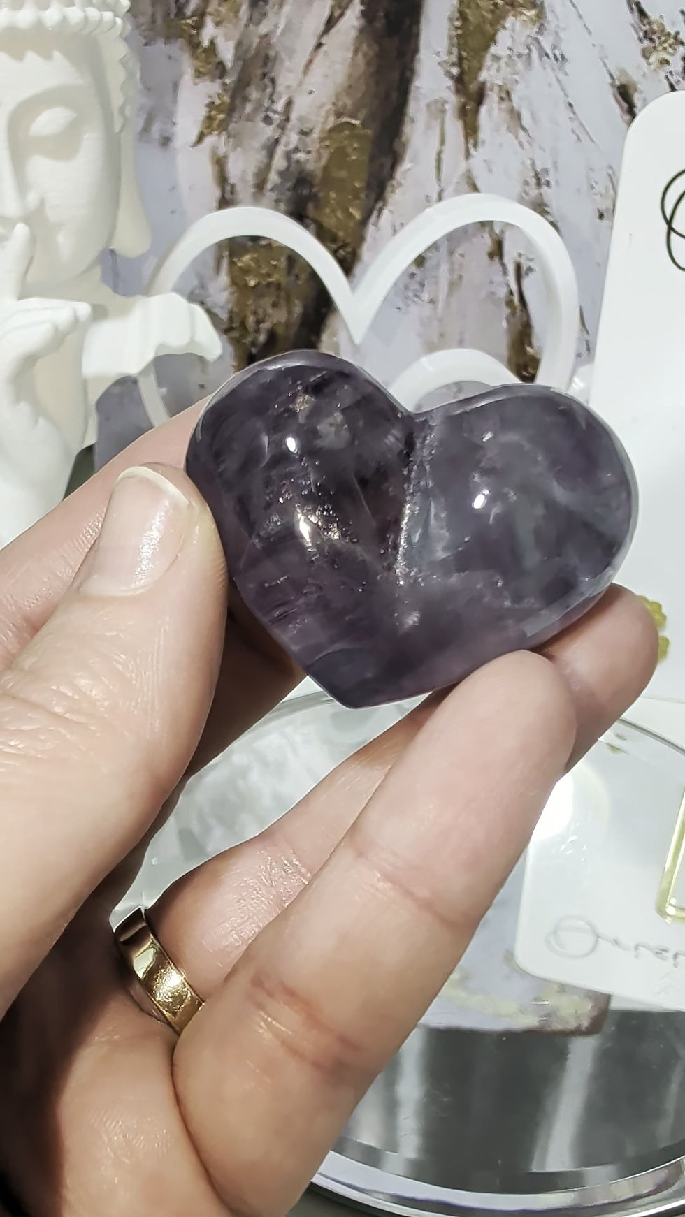Thumbnail: High Grade Rainbow Fluorite Peachy Heart