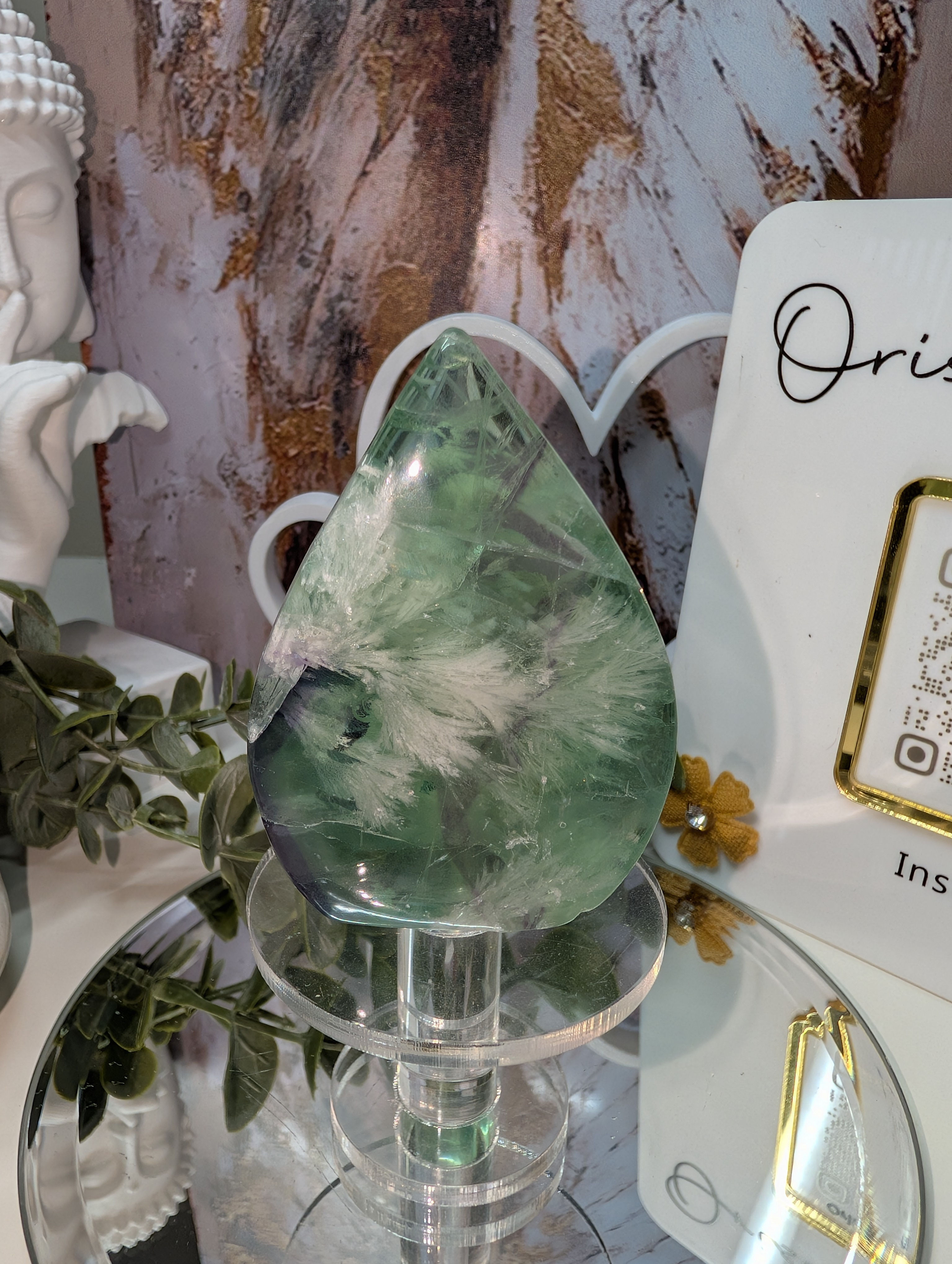 Beautiful Snowflake Fluorite Flame 