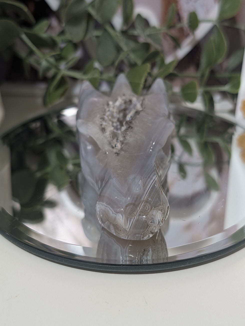Thumbnail: Stunning High Grade Druzy Brazilian Agate Dragon Head 
