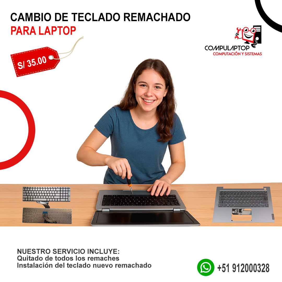 Cambio de Teclado remachado para Laptop