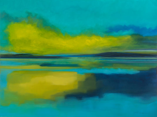 Landscape painting from the Far Horizon series by Kirby Fredendall exploring distance and atmosphere