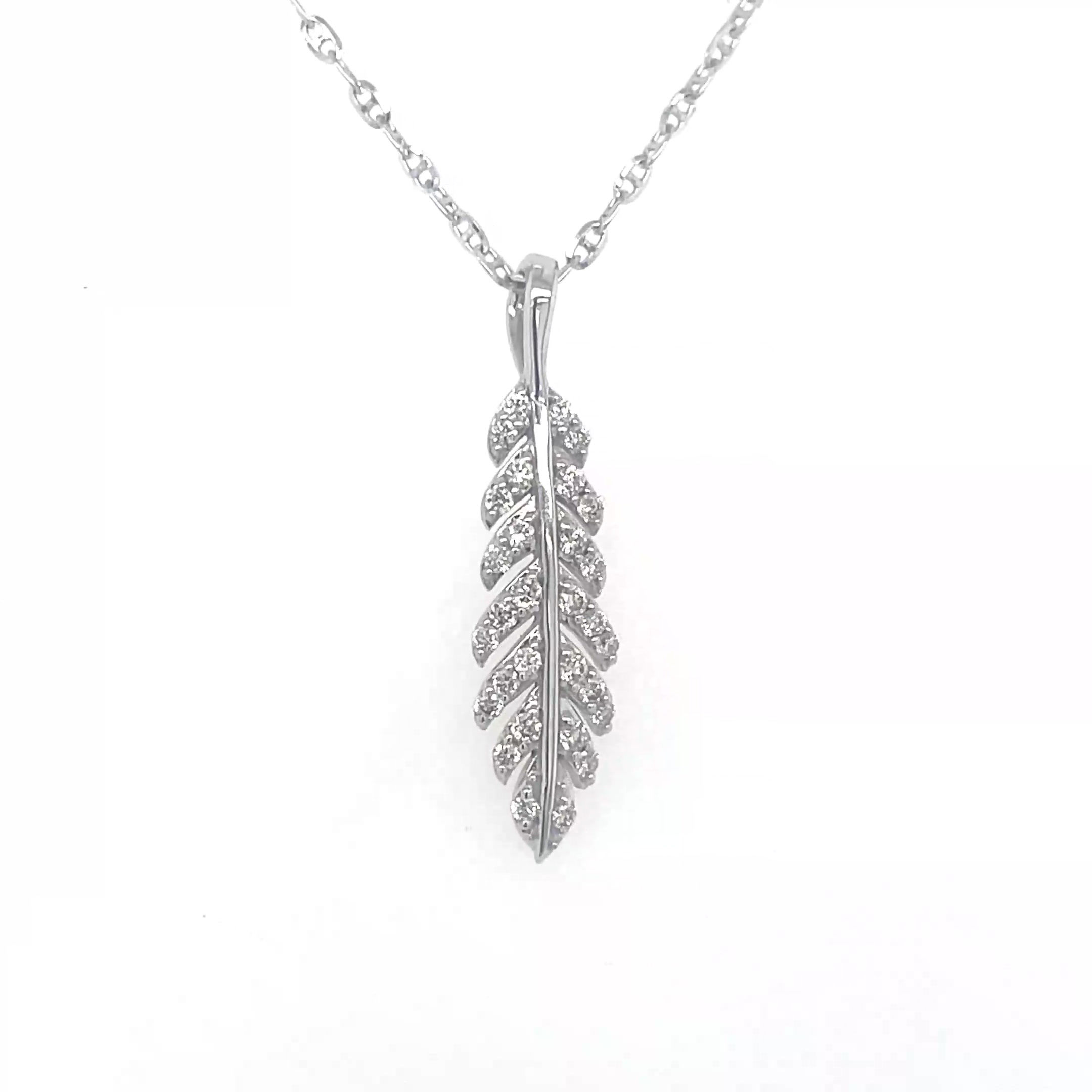 Feather Diamond Necklace