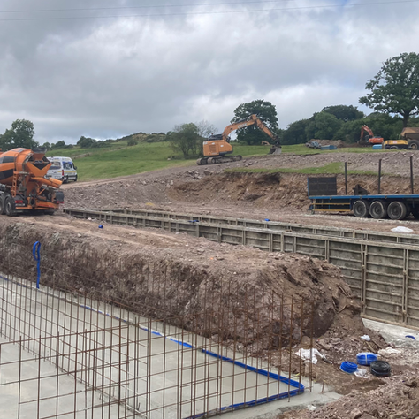Digging a big hole on the farm!!! New slatted house for the Buffalo in full swing these dry sunny days.