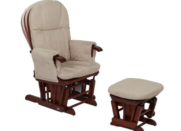 Tutti Bambini Deluxe Daisy Multi Position Glider Chair Stool Walnut Precious Bear 