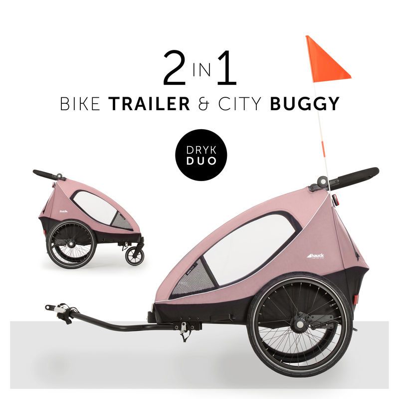 Baby Pushchair Hauck 2in1 Dryk Duo Bike Trailer For Kids | Double