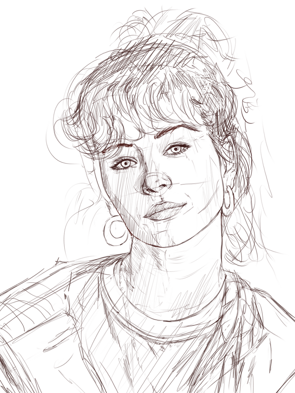 Gold Earrings (Sketch)